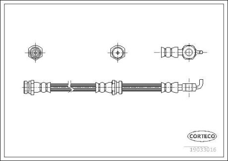Шланг гальмівний Mazda 626 97- F L&R CORTECO 19033016