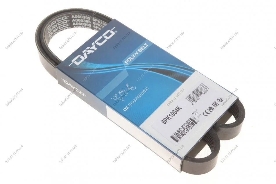 Пас приводной с длиной круга более 60см, но не более 180см DAYCO 6PK1004K (фото 1)