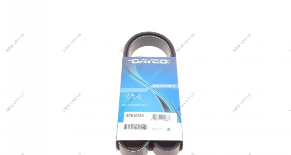 Поликлиновый ремень 6 ребер DAYCO 6PK1020K (фото 1)