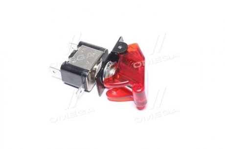 Тумблер 2 – х позиц. 2 контакта с подсветкой красный с крышкой DECARO DEC.2.2.T1 RD