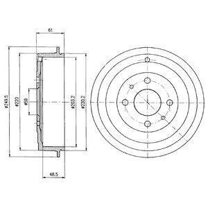 Фото гальмівний барабан Delphi BF366 Гальмівний барабан Delphi BF366