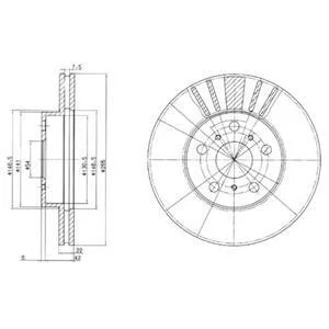 Диск тормозной TOYOTA Camry/Carina/Celica "F D=255mm "86-97 Delphi BG2596