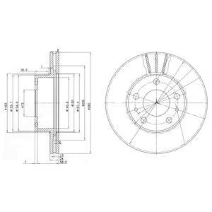 Диск гальмівний FIAT Ducato передн. вент. (Комл. 2шт) Delphi BG2846