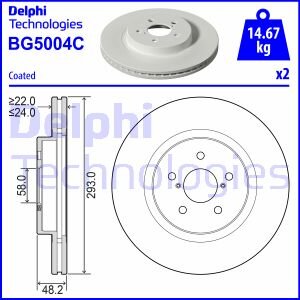 Фото диск гальмівний Delphi BG5004C Диск гальмівний Delphi BG5004C