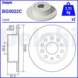 Диск гальмівний Delphi BG5022C