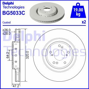 Диск гальмівний Delphi BG5033C