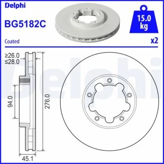 Диск гальмівний Delphi BG5182C