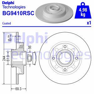 Диск гальмівний Delphi BG9410RSC