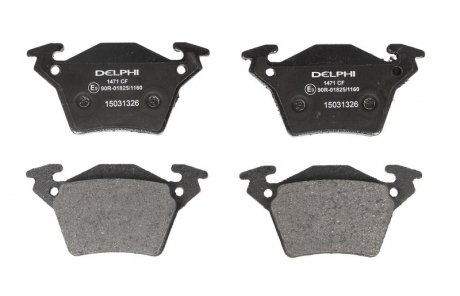 Гальмівні колодки дискові задні підготовлено для датчика зносу Delphi LP1471 (фото 1)
