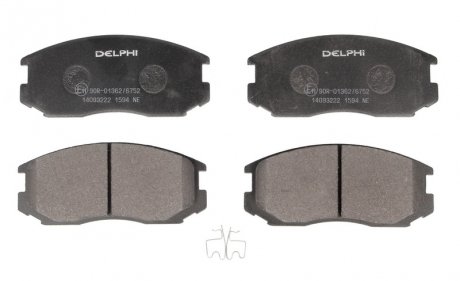 Тормозные колодки дисковые с звуковым предупреждением износа Delphi LP1594