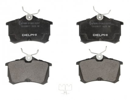 Тормозные колодки дисковые задние с звуковым предупреждением износа Delphi LP1626 (фото 1)