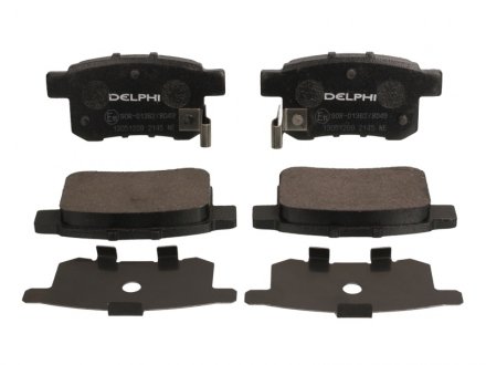 Тормозные колодки дисковые задние с звуковым предупреждением износа Delphi LP2145