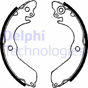 Фото комплект гальмівних колодок з 4 шт. барабанів Delphi LS1649 Комплект гальмівних колодок з 4 шт. барабанів Delphi LS1649