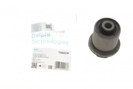 Сайлентблок рычага двусторонний на передний мост (сзади, снизу) Delphi TD661W