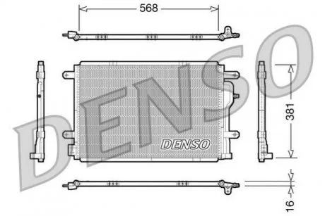 Радиатор кондиционера (Конденсатор) без осушителя DENSO DCN02004