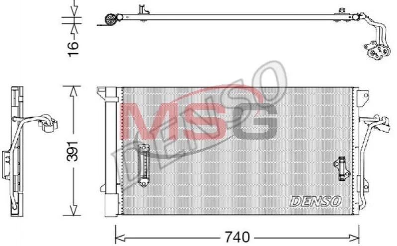 Радіатор кондиціонера (Конденсатор) з осушувачем DENSO DCN02027 (фото 1)