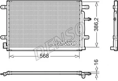 Радиатор кондиционера (Конденсатор) без осушителя DENSO DCN02038