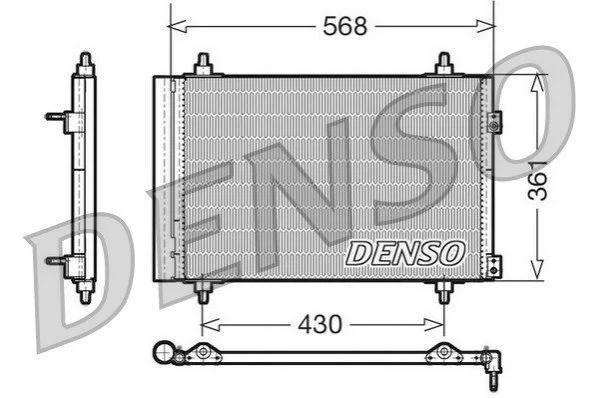 Радіатор кондиціонера (Конденсатор) з осушувачем DENSO DCN07008 (фото 1)