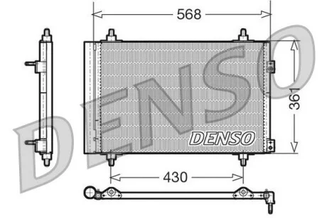 Радіатор кондиціонера (Конденсатор) з осушувачем DENSO DCN07008