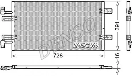Радіатор кондиціонера (Конденсатор) без осушувача DENSO DCN20019
