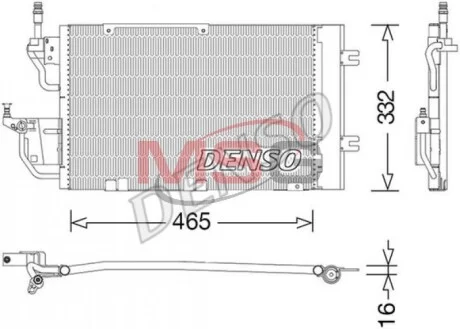 Радиатор кондиционера (Конденсатор) с осушителем DENSO DCN20037