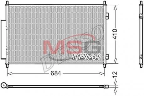 Радиатор кондиционера (Конденсатор) с осушителем DENSO DCN40027