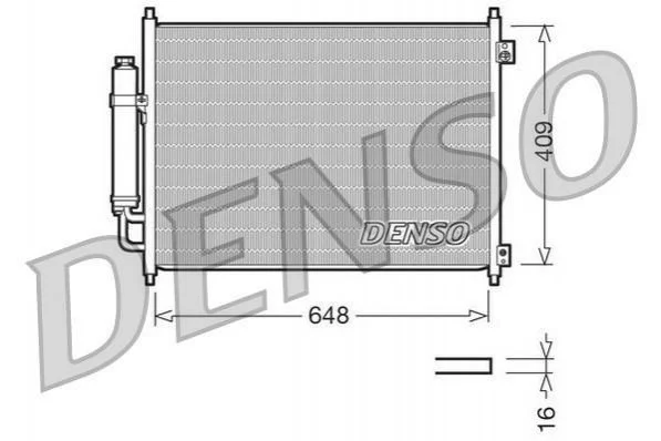 Радіатор кондиціонера (Конденсатор) з осушувачем DENSO DCN46001 (фото 1)