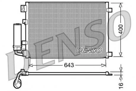 Радиатор кондиционера (Конденсатор) с осушителем DENSO DCN46002