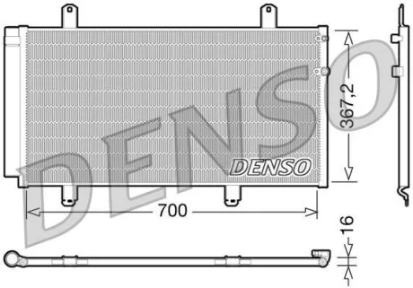 Фото 1 - радіатор кондиціонера (Конденсатор) з осушувачем DENSO DCN51004 Радіатор кондиціонера (Конденсатор) з осушувачем DENSO DCN51004 (фото 1)