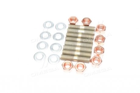 Р/к коллектора выпускного ЯМЗ 238 (крепёж на 1 головку, прокладки, гайки, шайбы, шпильки) Detalka 238-1008001