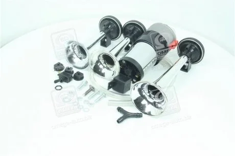 Сигнал дудка с компрессором 3шт хром 153/165/215мм 12V <ДК> Dk-Дорожная Карта SL-A1015C