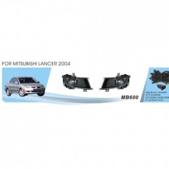 Фары доп. модель Mitsubishi Lancer 2000-04MB-600/H3-12V55W/эл.проводка DLAA 00000007226