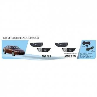 Фари дод. модель Mitsubishi Lancer 2007-16/MB-282N/H11-12V55W/ел.проводка DLAA 00000015911