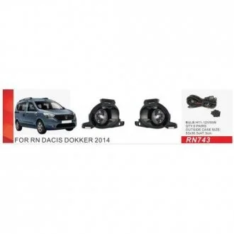 Фары доп. модель Renault Dockker 2013-/RN-743/H16-12V19W/eлл.проводка DLAA 00000029200