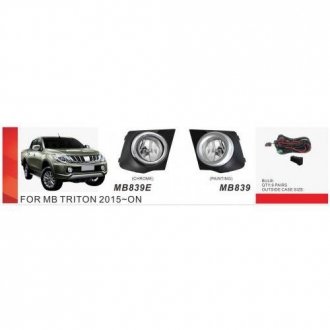 Фари дод. модель Mitsubishi Triton/L200 2015-18/MB-839E/H16-12V19W/ел.проводка (MB-839E) DLAA 00000029206