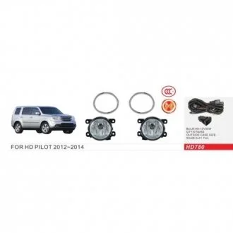 Фари дод. модель Honda Pilot/2012-14/HD-780/H8-12V35W/ел.проводка DLAA 00000053050
