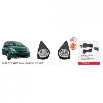 Фары доп. модель Toyota Yaris 2014-17/TY-645A/H11-12V55W/эл.проводка DLAA 00000053160