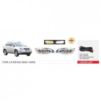 Фары доп. модель Lexus RX 350 2004-09/LX-0330L/DRL-12V3W/eл.проводка DLAA 00000053165