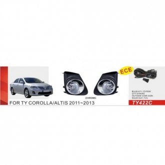 Фары доп. модель Toyota Corolla 2010-13/TY-422C/H11-12V55W/эл. проводка DLAA 00000055479