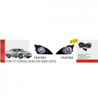 Фары доп. модель Toyota Corolla 2007-10/TY-277E2/H11-12V55W/эл. проводка DLAA 00000055596