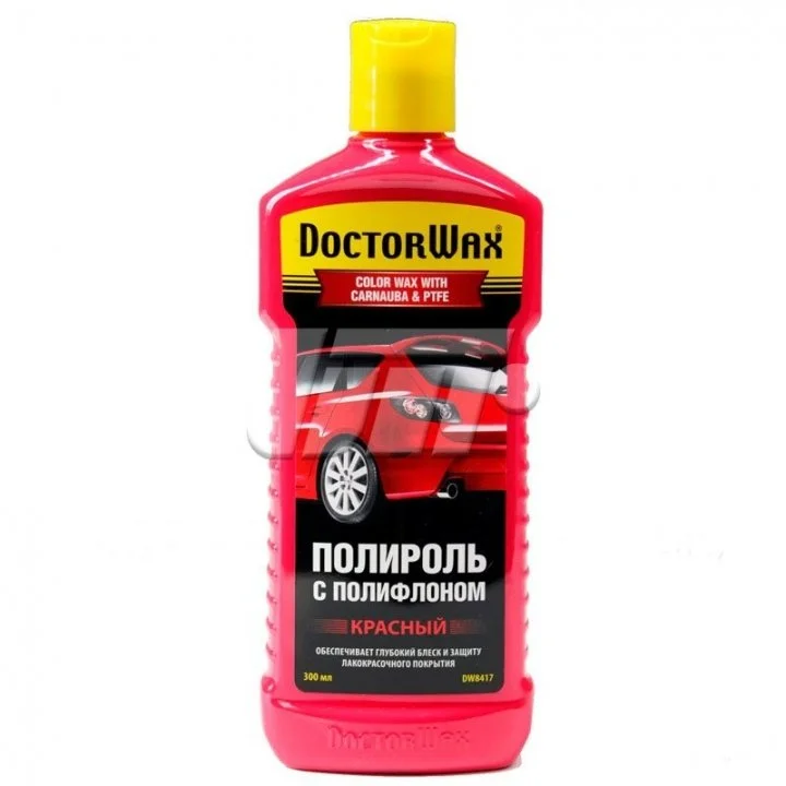 Кольорова поліроль із поліфлоном. Червона, 300 мл Doctor wax DW8417 (фото 1)