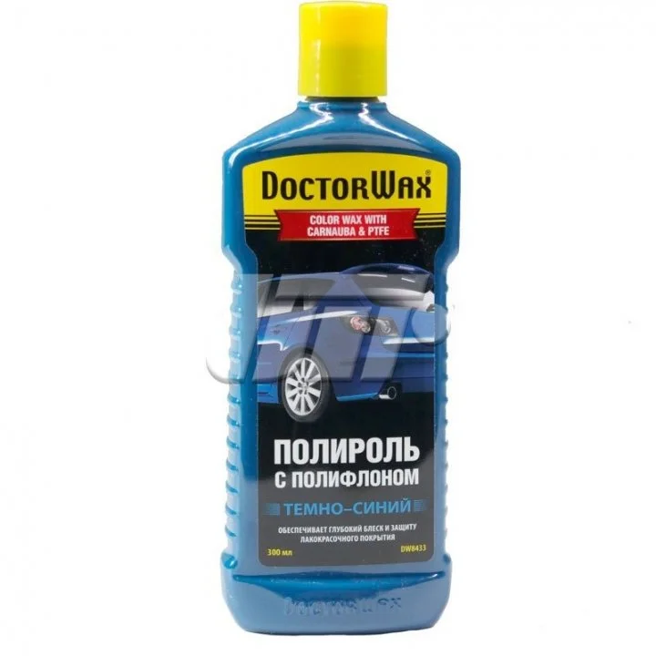 Кольорова поліроль із поліфлоном. Темно-синя, 300 мл Doctor wax DW8433 (фото 1)