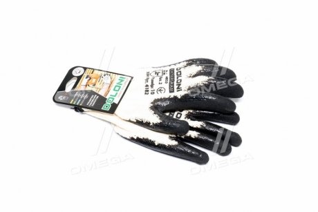 Перчатки трикотаж, белые, х/б, манжет вязаный, латекс, черный размер 10 DOLONI 4182