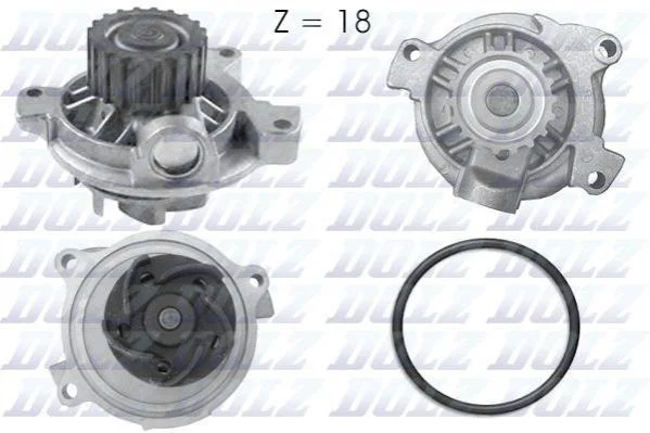 Водяний насос AUDI 100 A6/ VOLVO 850 940 960 S70 S80 V70 / VW LT Mk II LT28-50 TRANSPORTER Mk IV T4 DOLZ A178 (фото 1)