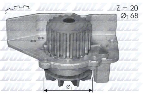 Помпа Dolz CITROEN/FIAT/LANCIA/PEUGEOT Xsara/Ulysse/Z(eta)/306 "2,0 "94-05 DOLZ C118