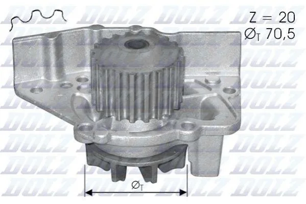 Помпа Dolz CITROEN/FIAT/LADA/PEUGEOT/SUZUKI ZX/Scudo/Niva/306/Baleno "1,8-2,0 "87-06 DOLZ C119 (фото 1)