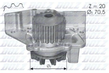 Помпа Dolz CITROEN/FIAT/LADA/PEUGEOT/SUZUKI ZX/Scudo/Niva/306/Baleno "1,8-2,0 "87-06 DOLZ C119