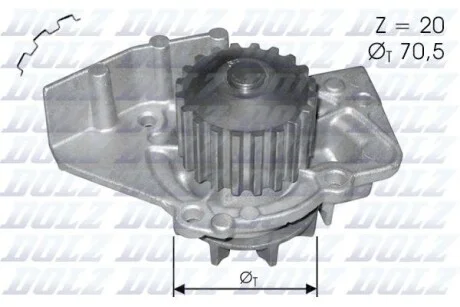 Помпа Dolz CITROEN/FIAT/PEUGEOT/TOYOTA Dispatch/Scudo/Expert/Corolla "1,9-2,0 "96>> DOLZ C120