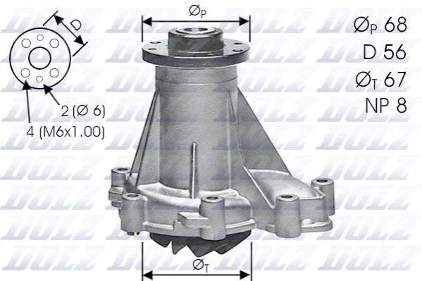 Водяний насос MB 190 (W201) C-CLASS (W202) E-CLASS (W124) E-CLASS Break (S124) G-CLASS (W460, W461, DOLZ M176 (фото 1)