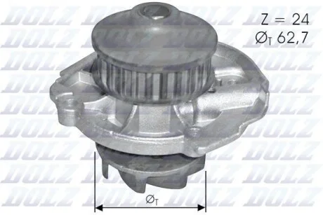 Помпа Dolz FIAT/LANCIA Panda/Y (Ypsilon) "1,0-1,2 "91-12 DOLZ S261